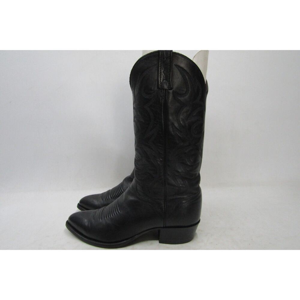El Dorado Mens Size 8.5 D Black All Leather Cowboy Western Boots